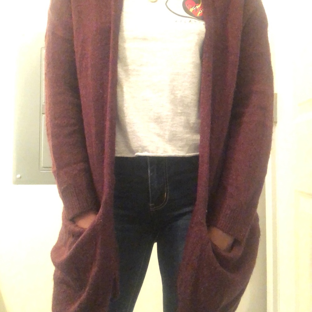 Maroon oversized cardigan